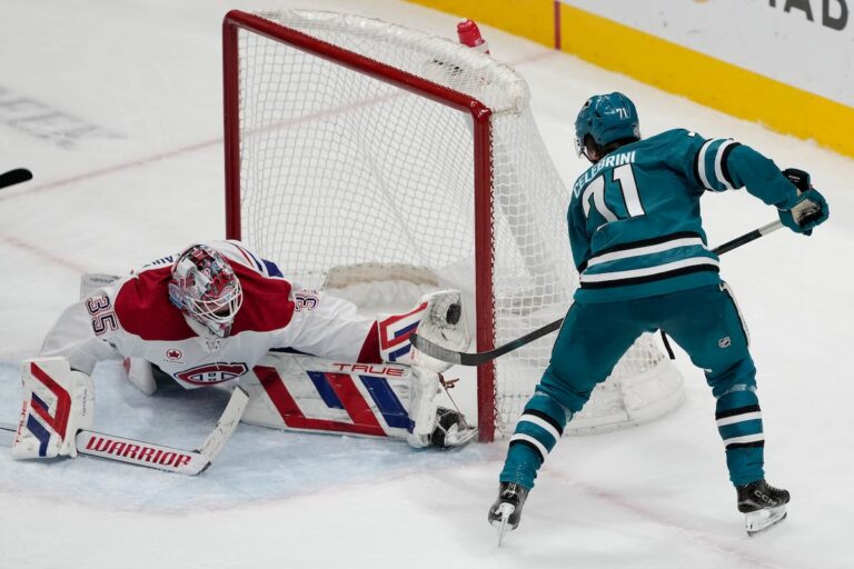 Armia obtient un objectif tardif à court terme pour aider les Canadiens à battre les requins 4-3
