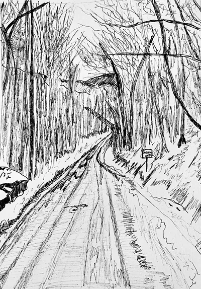 "County Road, Woodbury / Calais Line" de Nicky Morris - Courtoisie