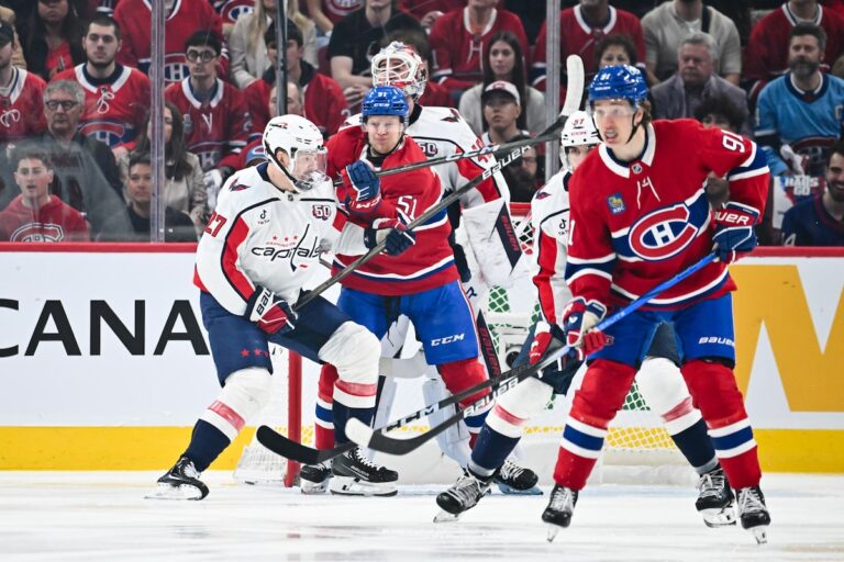Amentes de la LNH Canadiens, Capitals for Asports Like Yeld lors des échauffements du match 4
