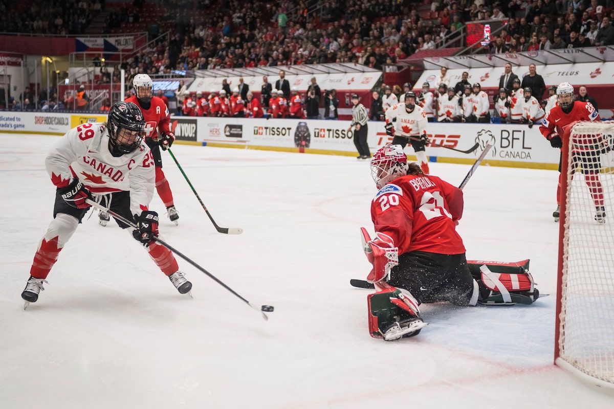 Canada Blanks Swiss 4-0, rechargement pour nous et organiser des tchèques dans le hockey mondial des femmes