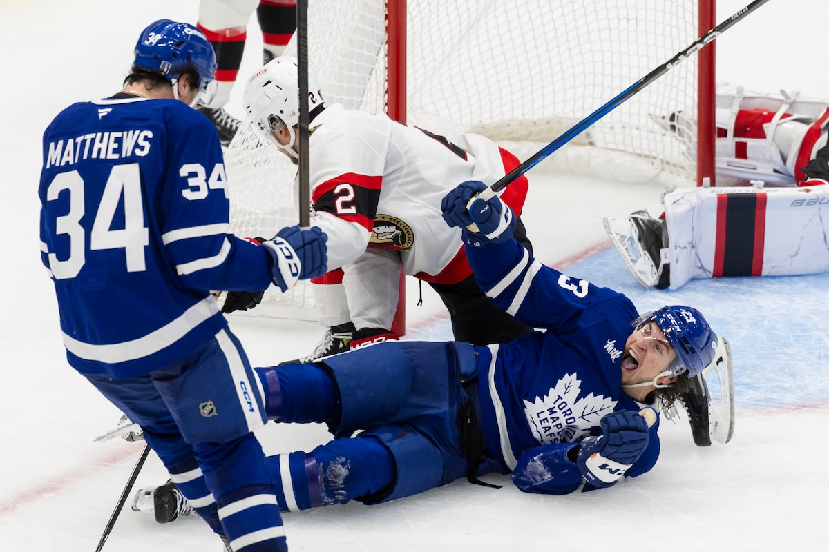 Maple Leafs patine à une victoire 6-2 dominante sur les sénateurs en ouvre de la série éliminatoire
