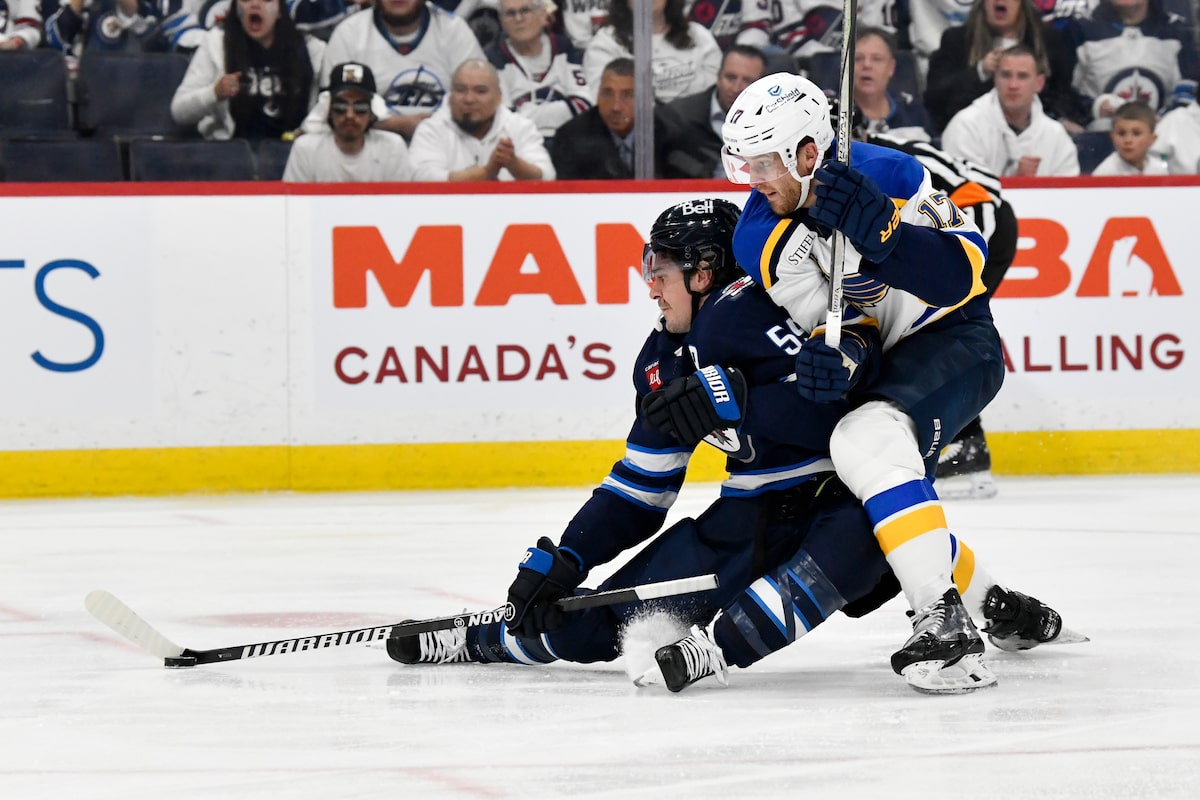 Jets Attake Mark Scheifele pour le match 6 contre le blues