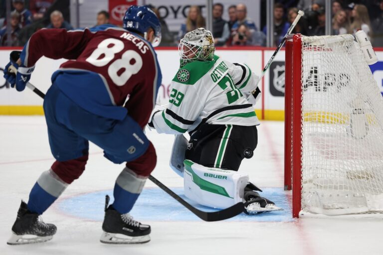 MacKinnon obtient le crédit pour un objectif de flétrissement en tant que série AVS Tie avec une victoire 7-4 sur les stars du match 6