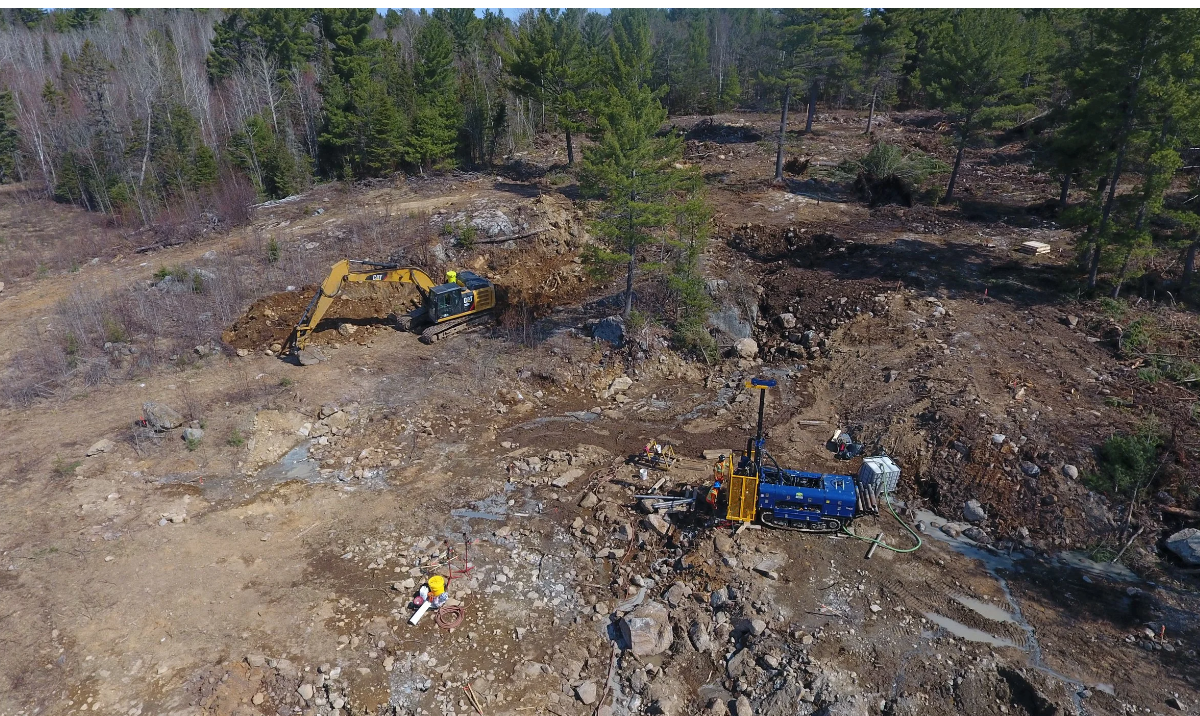 Propriété de l'essai d'explorateur d'or de Sudbury