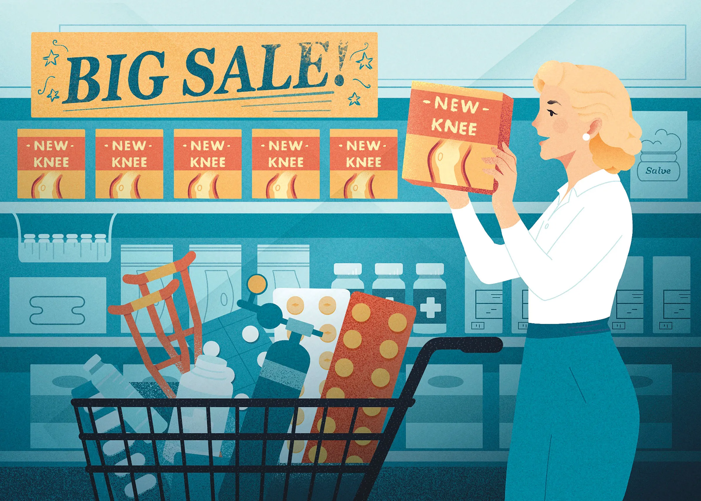 Dans une campagne publicitaire, la Croix Bleue demande aux patients de magasiner