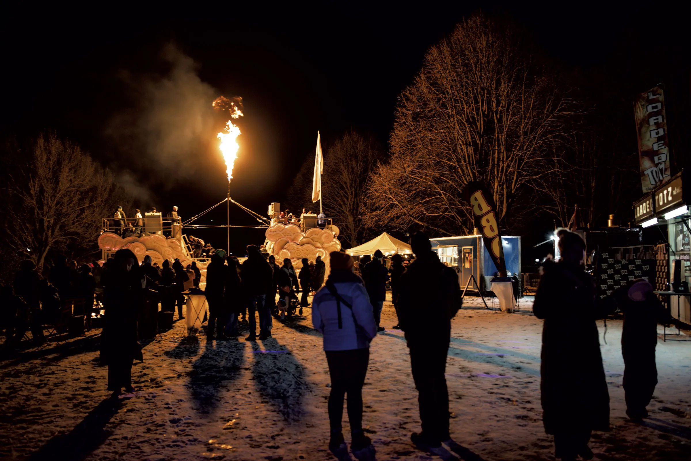 Le Fluffy Bus au moment fort du réveillon du Nouvel An