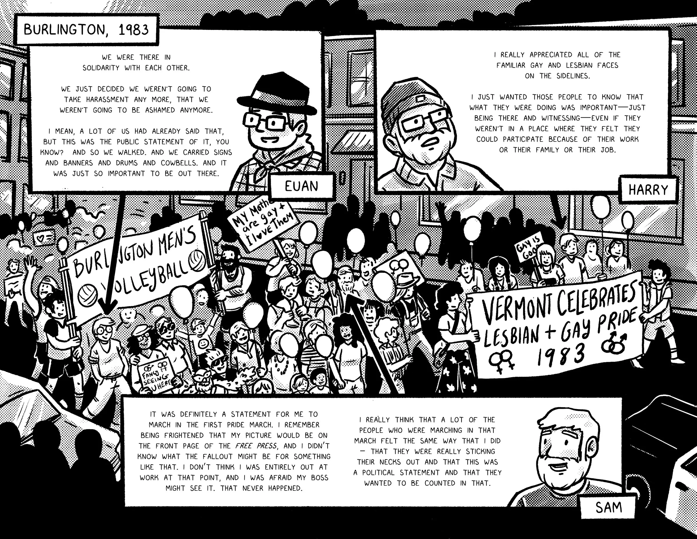 Une nouvelle bande dessinée raconte l'histoire du premier défilé de la fierté du Vermont