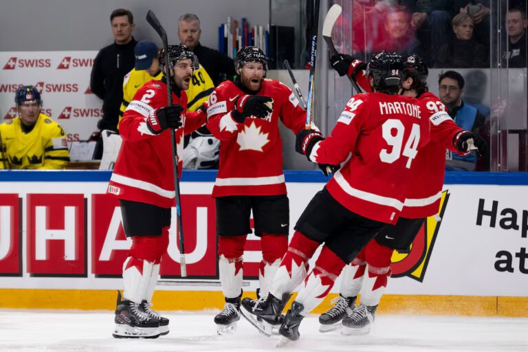 Connor Brown marque le but vainqueur alors que le Canada bat la Suède au championnat du monde