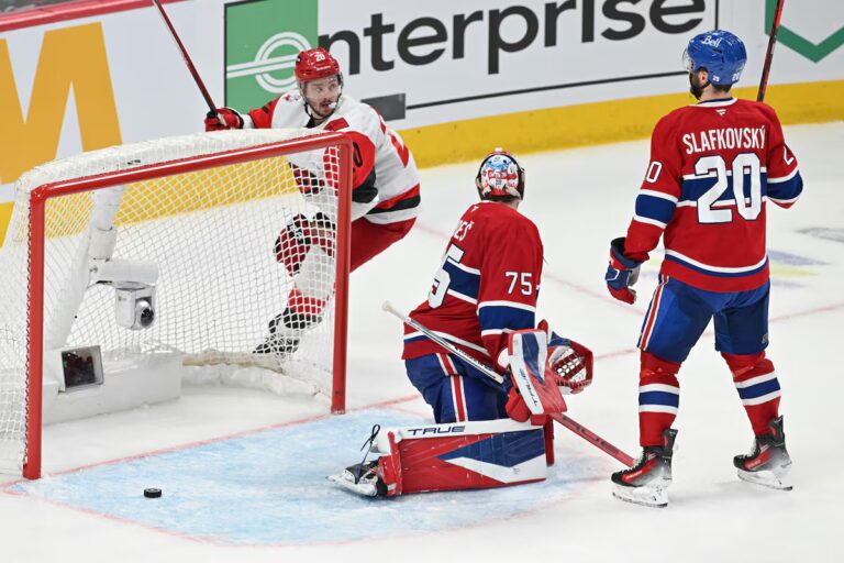 Les Canadiens en perdent un autre à domicile, perdant le troisième match contre les Hurricanes 3-2 en prolongation