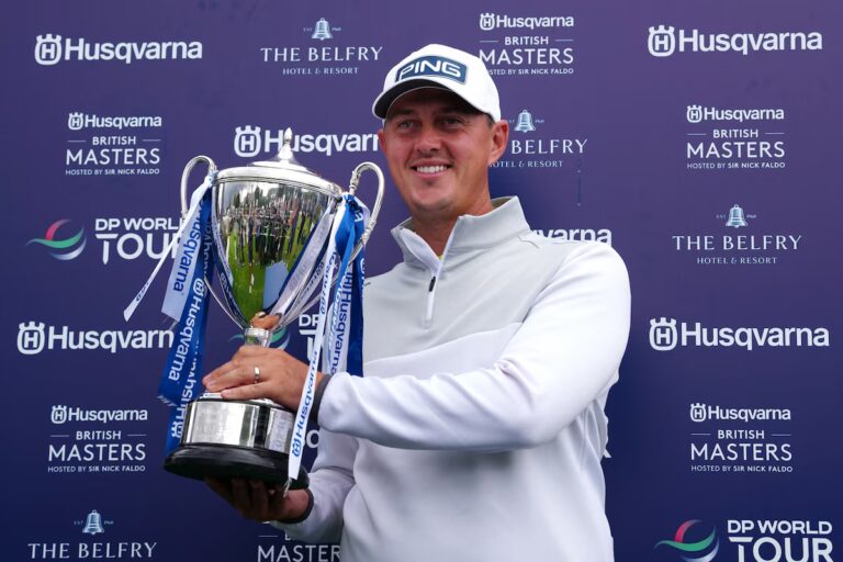 L'ancien chauffeur d'épicerie Joe Dean remporte le British Masters avec sa femme comme caddie