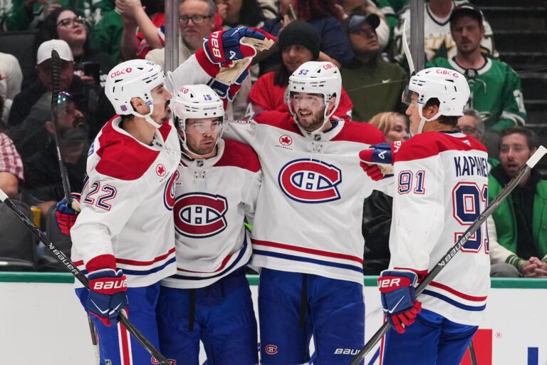 Caufield et Newhook marquent chacun deux fois alors que les Canadiens battent les Stars 5-2