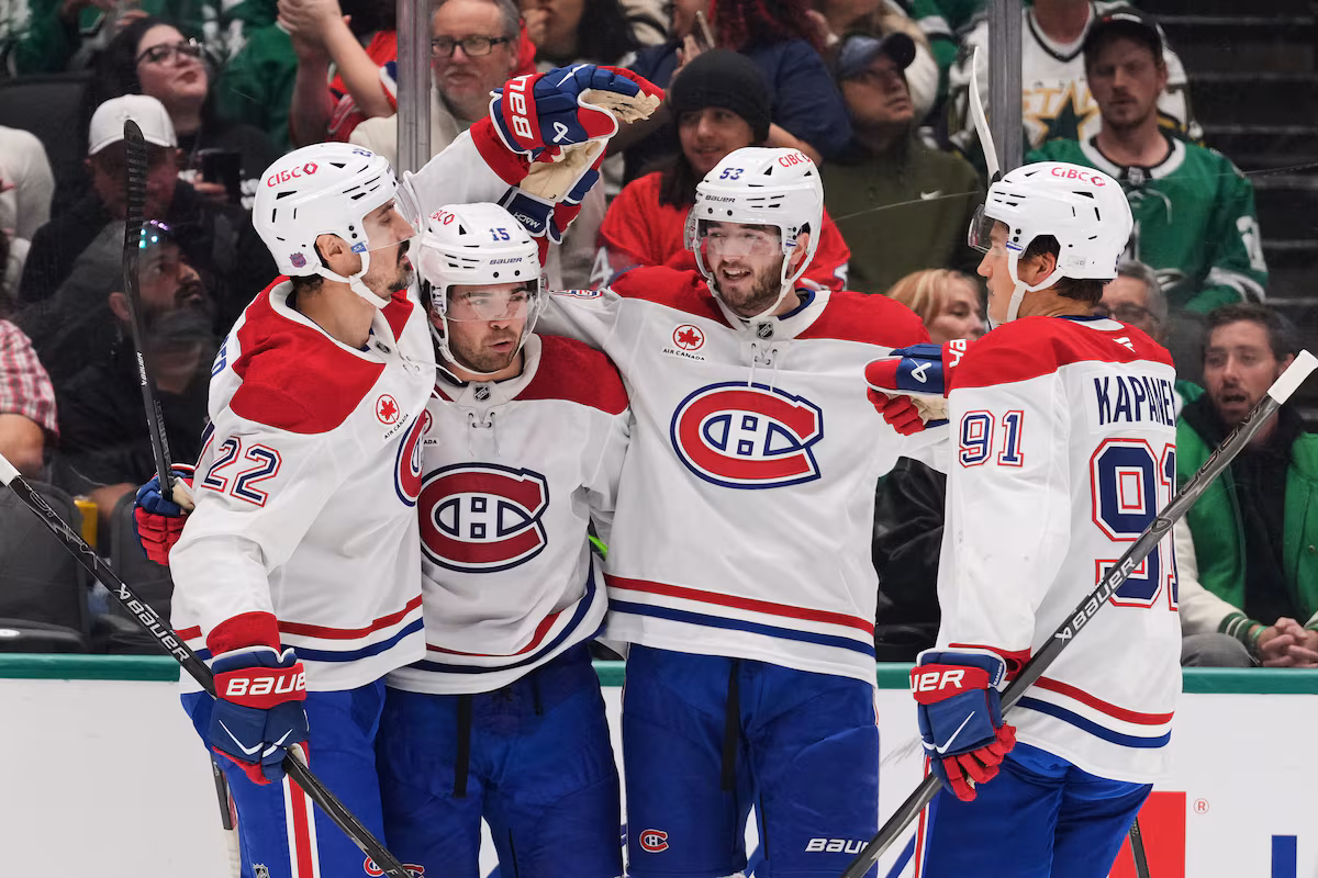 Caufield et Newhook marquent chacun deux fois alors que les Canadiens battent les Stars 5-2